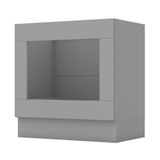 Balcão Forno De Embutir 80cm Americana Cinza Com Tampo Cooktop Nature - Móveis Henn Cinza-nature