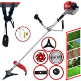 Roçadeira Completa Anmax Cg430p À Gasolina 43cc Para Todos Os Tipos De Trabalho Com Carretel De Nylon + Kit De 4 Lâminas De Cortes