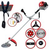 Roçadeira Lateral Anmax Cg430p À Gasolina 2t 43cc 2hp 9.000rpm Profissional E De Alta Performance Com Carretel De Nylon E Kit 4 Lâminas De Cortes