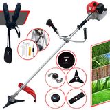 Roçadeira De Cortar Grama Anmax Cg430p-tb À Gasolina 2t 2hp 43cc Com Lâmina 2 Pontas + Lâmina 3 Pontas + Disco 80 Dentes + Trimmer + Carretel De