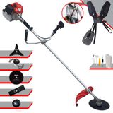 Roçadeira Completa Anmax Cg430-p À Gasolina 43cc 2t 2hp De Potência 9.000rpm Com Carretel + Faca 2 Pontas + Faca 3 Pontas + Faca 80 Dentes + Trimm