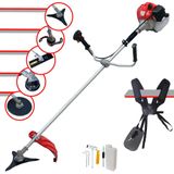 Roçadeira Profissional Multifunções Anmax Cg430p-tb À Gasolina 2t 43cc 2hp De Potência Alta Rotação Com Carretel De Nylon + Kit 4 Lâminas De