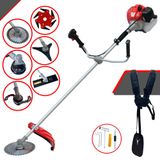 Roçadeira À Gasolina Anmax Cg430ptb 43cc 2hp 9.000rpm Alta Performance Com Cabeçote De Nylon + Facas 2 Pontas, 3 Pontas, 6 Pontas, 40 Dentes E Tri