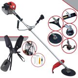 Roçadeira Aparador De Grama À Gasolina Anmax Cg430p Tb 43cc 2hp Alta Rotação Com Cabeçote De Nylon + Facas 2 Pontas, 3 Pontas, 80 Dentes E Trimm