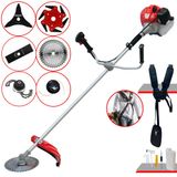 Roçadeira Profissional Completa Anmax Cg430p-tb À Gasolina 2 Tempos 43cc 2hp De Potência Alta Rotação Com Carretel De Nylon + Kit 5 Lâminas De