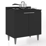 Balcão De Cozinha Para Cooktop 80cm Pérola Z34 Preto - Mpozenato