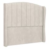 Cabeceira Casal Queen Cama Box 160cm Glenda Z04 Veludo Bege - Mpozenato