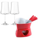 Aparelho De Fondue E Taças De Vinho 560ml Pleasure Herstal Vermelho