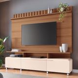 Estante Painel De Tv 70 Pol 200cm Ripado Artís Castanho/off White - Hb Móveis