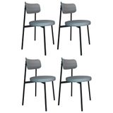Cadeira De Jantar Estofada Kit 4 Nyka M25 Linho Cinza Cl - Mpozenato