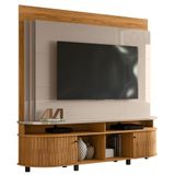 Estante Painel De Tv 65 Pol 183cm Ramona Z10 Fendi/naturale - Mpozenato