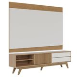 Painel Para Tv 75 Pol Chile E Rack Bancada Itália C05 Freijó/off White Matte - Mpozenato