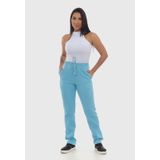Calça Feminina Em Moletom 7860 Azul Claro Ciano