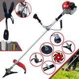 Roçadeira Anmax Cg430p-tb À Gasolina 2hp 43cc Com Lâmina 2 Pontas + Lâmina 3 Pontas + Lâmina 6 Pontas + Disco 80 Dentes + Trimmer + Carretel De