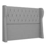 Cabeceira Casal Queen Cama Box 160cm Malva Z04 Linho Cinza - Mpozenato