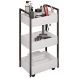 Carrinho Auxiliar Para Salão De Beleza Industrial Liss Z34 Branco/preto - Mpozenato
