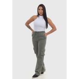 Calça Feminina Em Moletom 7926 Verde Militar Moletom