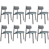 Cadeira De Jantar Estofada Kit 8 Nyka M25 Linho Cinza Cl - Mpozenato