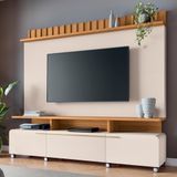 Estante Painel De Tv 70 Pol 200cm Ripado Artis Off/cinamomo - Hb Móveis