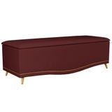 Calçadeira Baú Queen 160cm Com Tachas Imperial J02 Veludo Vinho - Mpozenato