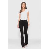 Calça Feminina Boot Cut Em Sarja 7874 Preto Bella Canvas - Cintura Alta