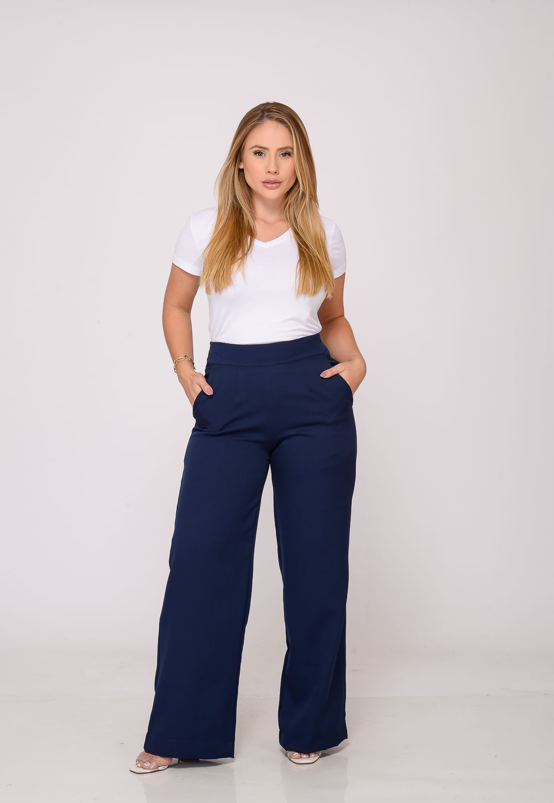 Calça Feminina Alfaiataria Azul Marinho
