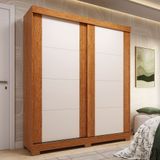 Guarda-roupa Casal 160cm 2 Portas De Correr Flex Color 100% Mdf Boldina Espresso Móveis Cinamomo/off White