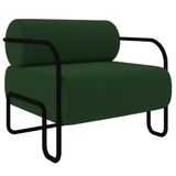 Poltrona Decorativa Para Sala Industrial Kira Z08 Veludo Verde Musgo - Mpozenato