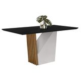 Mesa De Jantar 6 Lugares 120cm Venetti N02 Ypê/preto - Mpozenato
