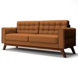 Sofá 180 Cm 3 Lugares Sandero C-262 Veludo Telha - Domi