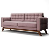 Sofá 180 Cm 3 Lugares Sandero C-305 Veludo Rosê - Domi