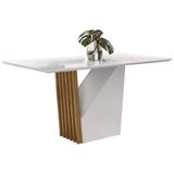 Mesa De Jantar 6 Lugares 120cm Venetti N02 Ypê/off White - Mpozenato