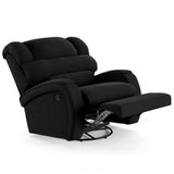 Poltrona Do Papai Reclinável Kalie Glider Giratória Fh9 Veludo Preto - Mpozenato