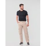 Calça Masculina Cargo Em Sarja 7888 Bege Claro