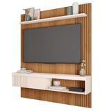 Painel Para Tv 65 Pol Com Bancada Suspensa 150cm Jade Freijó/off White - Caemmun