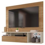 Painel Para Tv 55 Pol Com Bancada Suspensa 136cm Brasil Buriti/off White - Caemmun