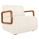 Poltrona Decorativa Orgânica Para Sala Belarus Z08 Boucle Bege - Mpozenato
