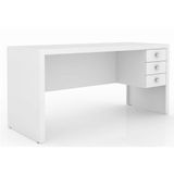 Mesa Com 03 Gavetas Para Home Office Me4113 Branco - Tecno Mobili