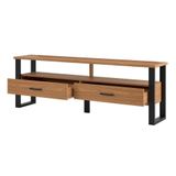 Rack Para Tv Até 60 Pol. Estilo Industrial 2 Gavetas F42 Freijó/preto Fosco - Pradel