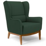 Poltrona Decorativa Base Manu Madeira Milena C-117 Linho Verde - Domi