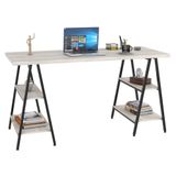 Mesa Escrivaninha Cavalete 150cm Estilo Industrial Prisma C08 Snow/preto - Mpozenato