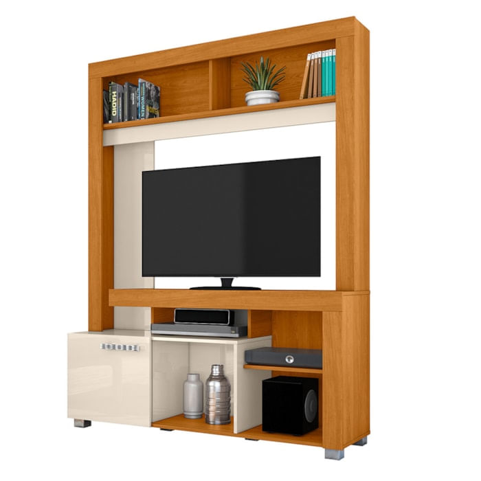 Estante Para Tv 50 Pol 1 Porta 136 Cm Flavia Cinamomo Off White Madetec