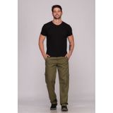Calça Masculina Reta Em Sarja Verde Claro