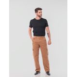 Calça Masculina Cargo Em Sarja Caqui