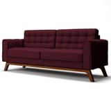 Sofá 260 Cm 4 Lugares Sandero C-278 Veludo Marsala - Domi