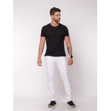 Calça Masculina Slim Em Sarja 7901 Branca