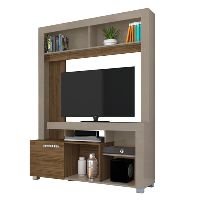 Estante Para Tv 50 Pol 1 Porta 136 Cm Flavia Fendi Naturale Madetec