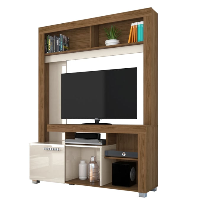 Estante Para Tv 50 Pol 1 Porta 136 Cm Flavia Naturale Off White Madetec