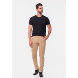 Calça Masculina Slim Em Sarja 7898 Caqui Claro