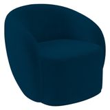 Poltrona Para Sala De Estar Giratória Orgânica Garbin Z08 Veludo Azul Marinho - Mpozenato